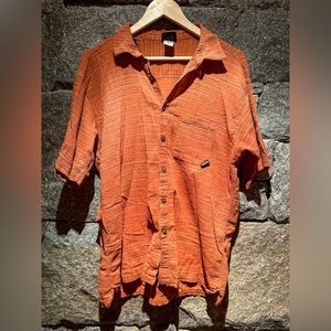 SOLD Patagonia Granola Organic Cotton Burnt Orange Button Up - Men’s Large
